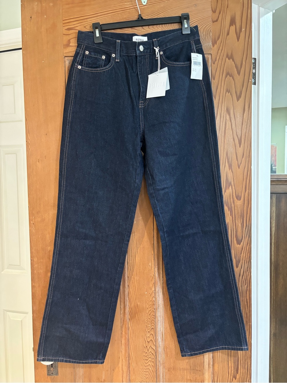 Pistola Dark Indigo High Rise Straight Jeans Size 29